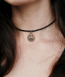 Peace Sign Choker Necklace