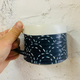 Sashiko-Inspired Seigaiha Engraved Mug