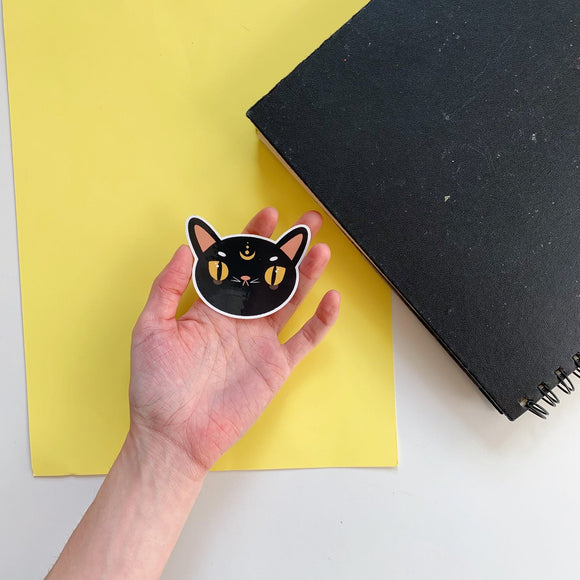 Waterproof Salem Cat Vinyl Sticker