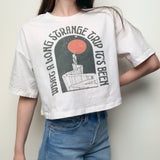 "Long Strange Trip" Drop Shoulder Boxy Crop Top