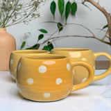 Small Round Yellow Polka Dot Mug