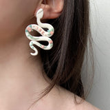 Clay Floral Snake Earring